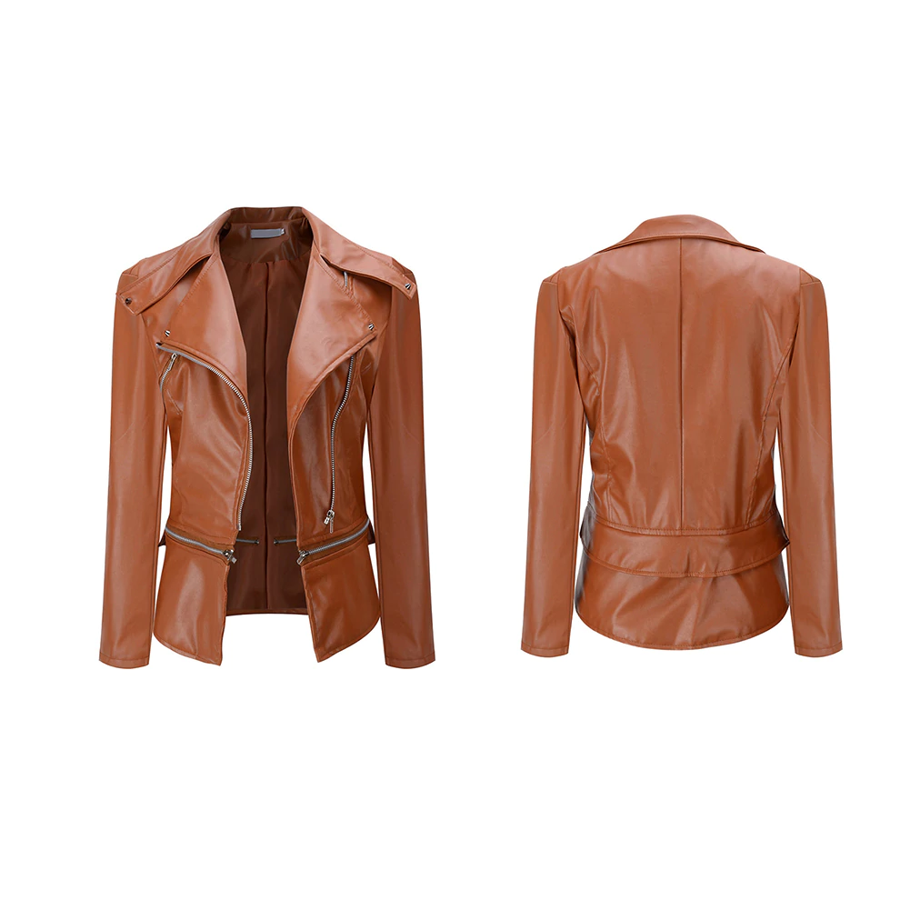 Bright Colors Ladies jacket Basic Street women Motorcycle PU Leather short Jacket Winter Autumn New Fashion Zipper Outerwear